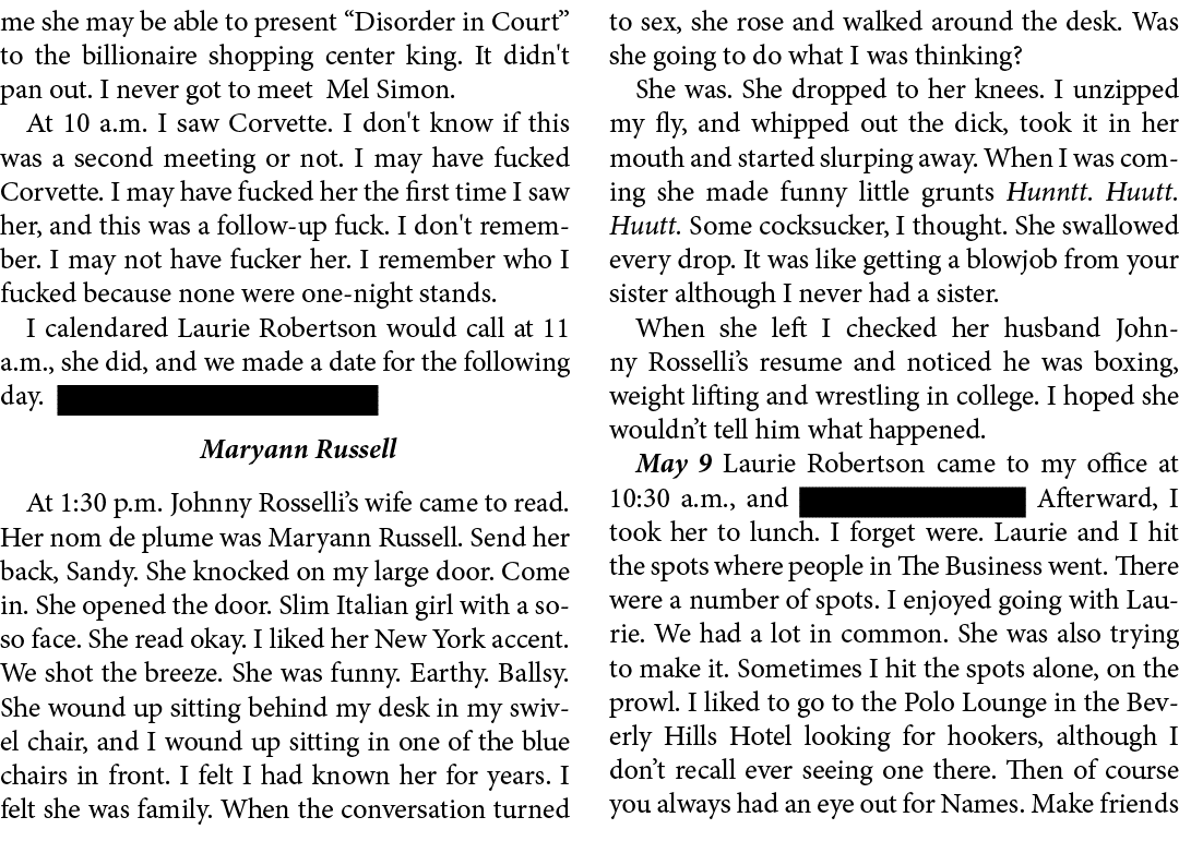 me she may be able to present “﻿﻿Disorder in Court” to the billionaire shopping center king. It didn't pan out. I nev...