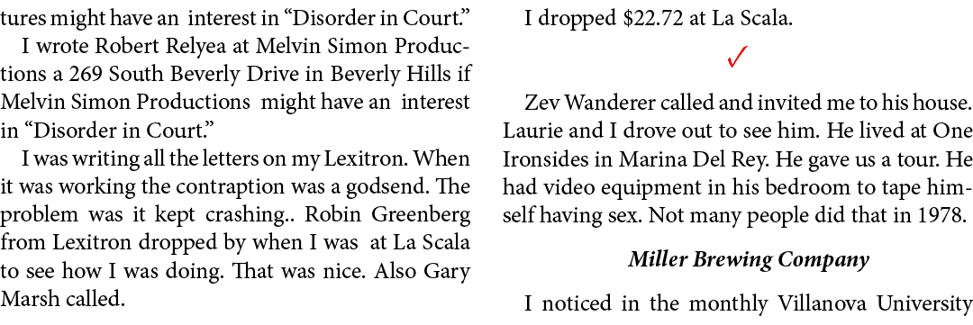 tures might have an interest in “﻿﻿Disorder in Court.” I wrote ﻿Robert Relyea at ﻿Melvin Simon Productions a 269 Sout...