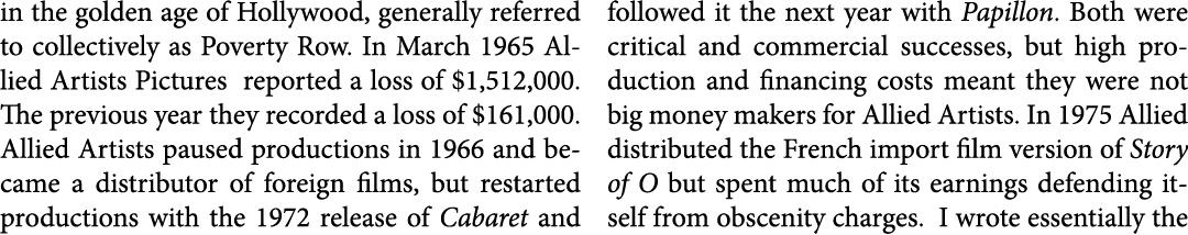 in the golden age of Hollywood, generally referred to collectively as Poverty Row. In March 1965 Allied Artists Pictu...