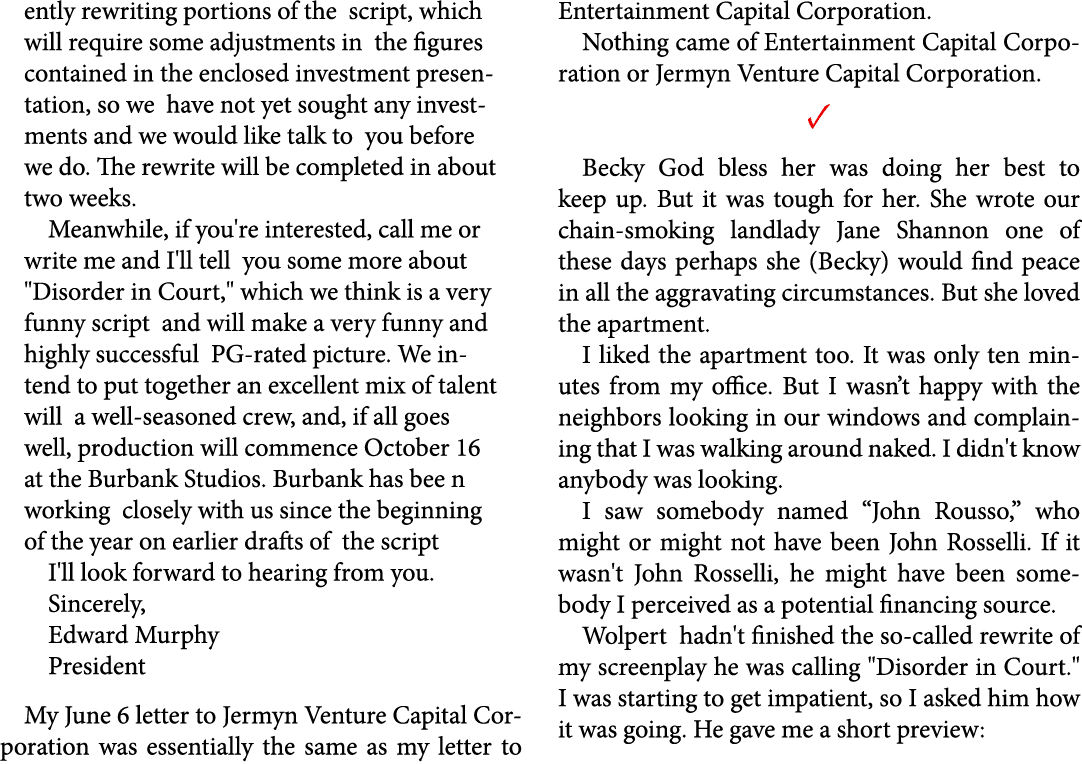 ently rewriting portions of the script, which will require some adjustments in the figures contained in the enclosed ...