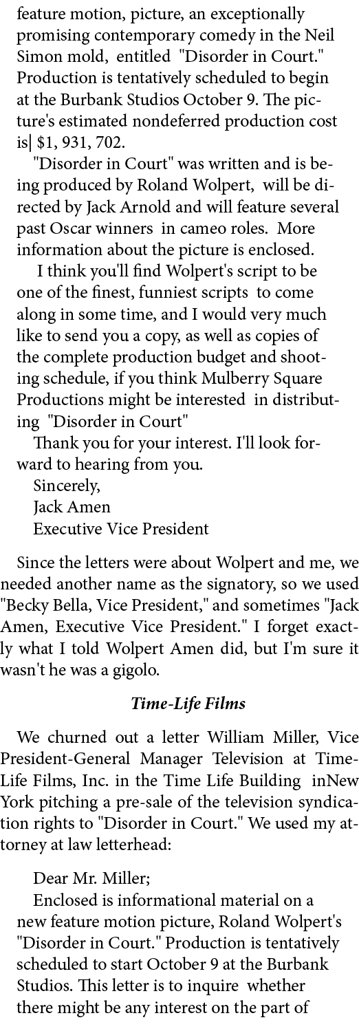 feature motion, picture, an exceptionally promising contemporary comedy in the Neil Simon mold, entitled \“Disorder i...