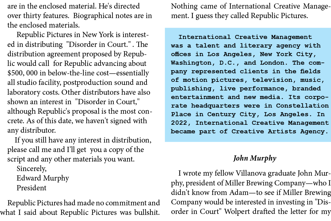 are in the enclosed material. He's directed over thirty features. Biographical notes are in the enclosed materials. R...