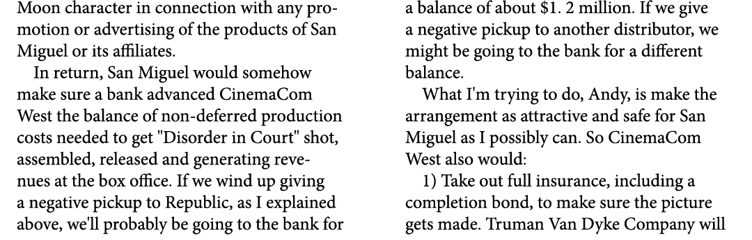 Moon character in connection with any promotion or advertising of the products of San Miguel or its affiliates. In re...