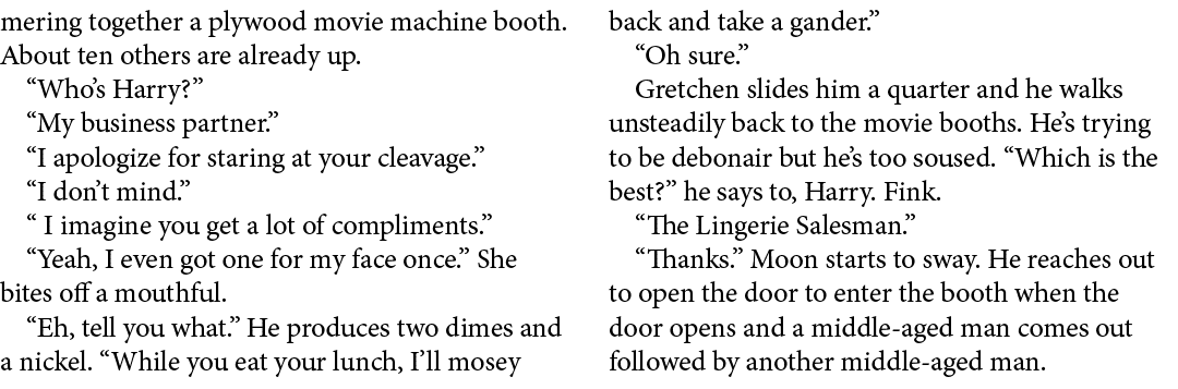 mering together a plywood movie machine booth. About ten others are already up. “Who’s Harry?” “My business partner.”...