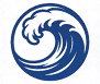 A blue and white wave design on a white background. AI generated content