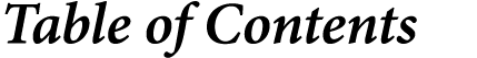 Table of Contents