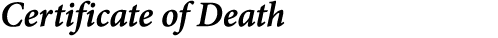 Certificate of Death