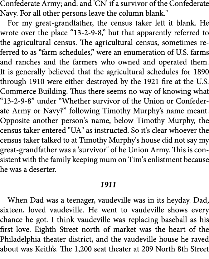 Confederate Army; and: and 'CN' if a survivor of the Confederate Navy. For all other persons leave the column blank.\...