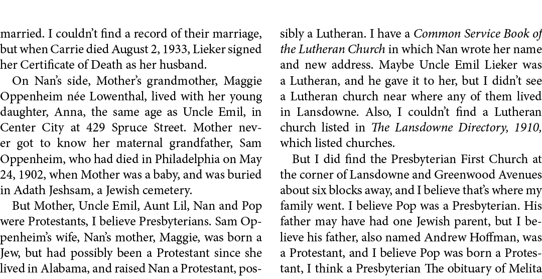 married. I couldn’t find a record of their marriage, but when Carrie died August 2, 1933, Lieker signed her ﻿Certific...
