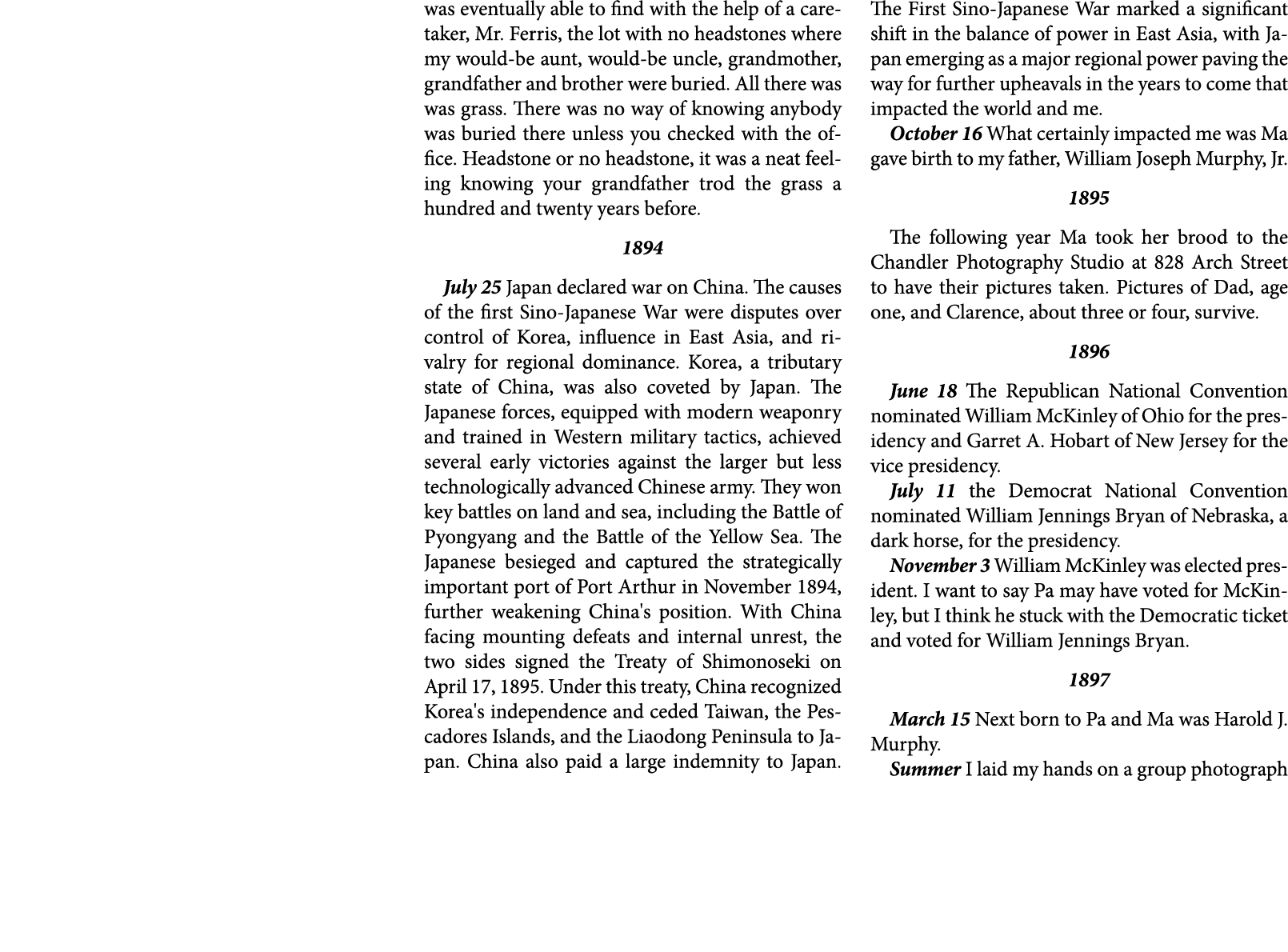 was eventually able to find with the help of a caretaker, ﻿Mr. Ferris, the lot with no headstones where my would be a...