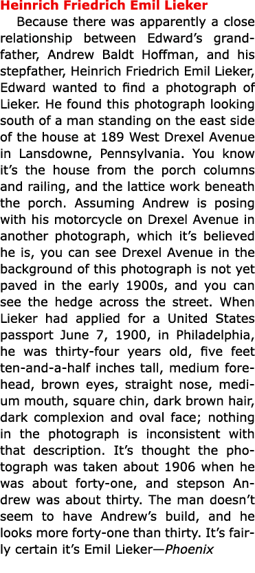 Heinrich Friedrich ﻿Emil Lieker Because there was apparently a close relationship between Edward’s grandfather, ﻿Andr...