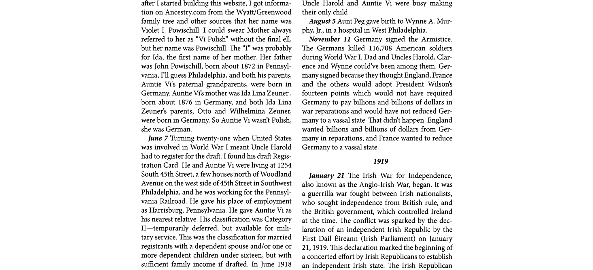 after I started building this website, I got information on Ancestry.com from the Wyatt/Greenwood family tree and oth...