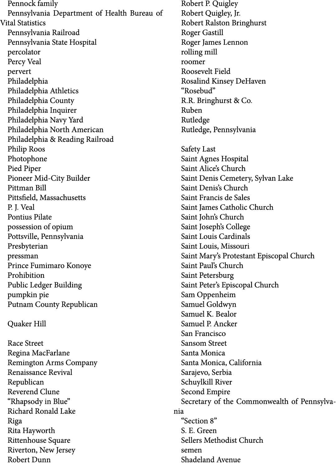 Pennock family Pennsylvania Department of Health Bureau of Vital Statistics Pennsylvania Railroad Pennsylvania State ...