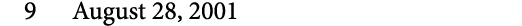 9 August 28, 2001