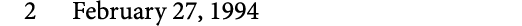 2 February 27, 1994