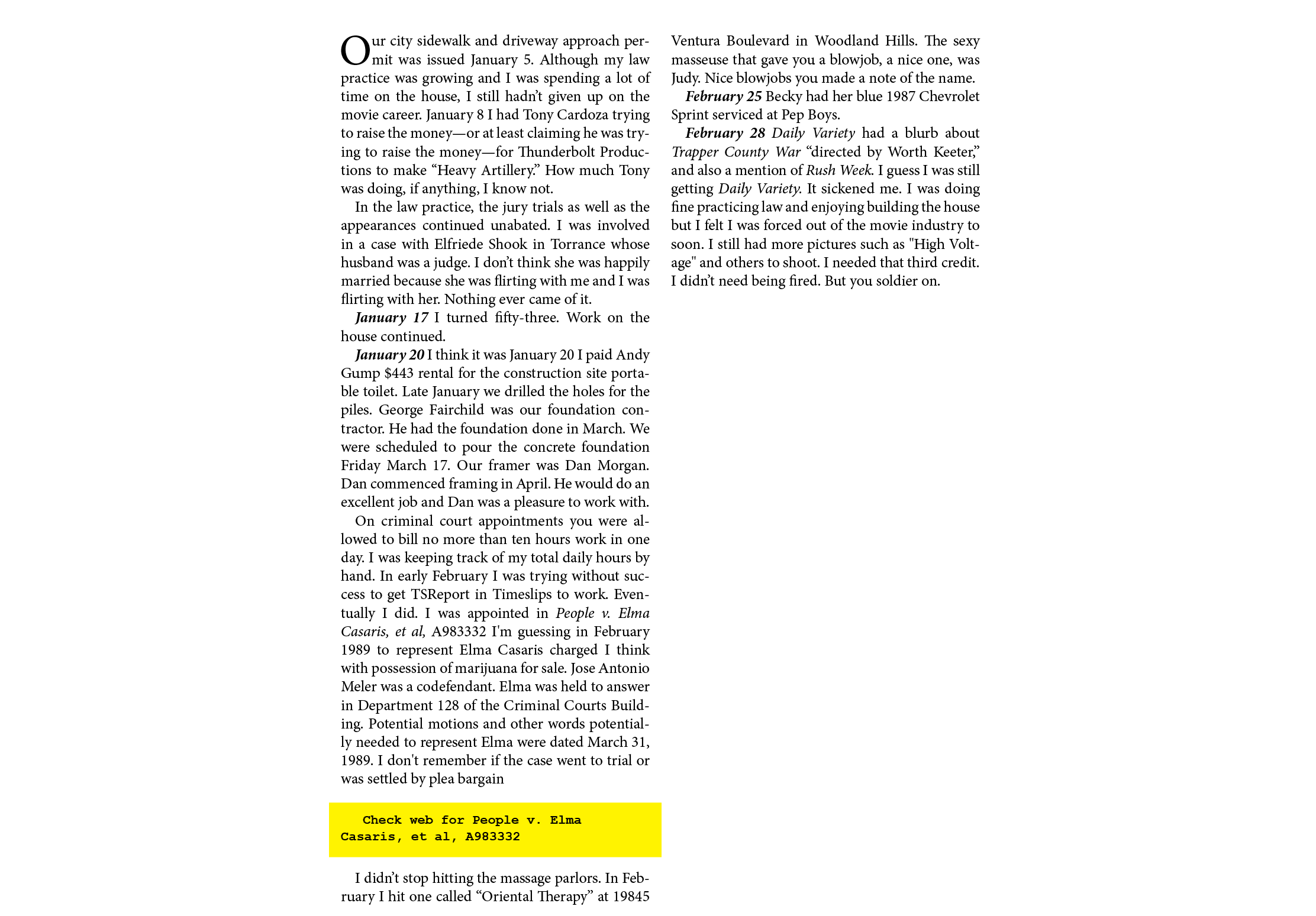 Our city sidewalk and driveway approach perm￼it was issued January 5. Although my law practice was growing and I was ...