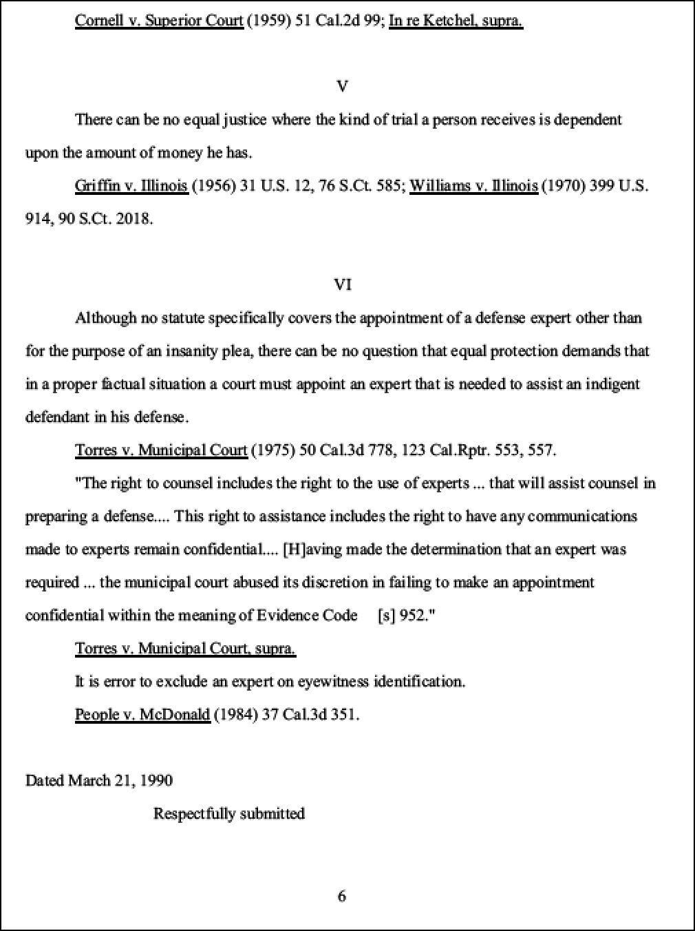  Attorney for Defendant; Thomas Earl White;   ;           ;  SUPERIOR COURT OF THE STATE OF CALIFORNIA ;  IN AND FOR THE COUNTY OF LOS ANGELES ; THE PEOPLE OF 