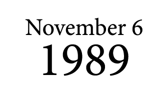 November 6 1989