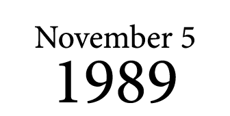 November 5 1989