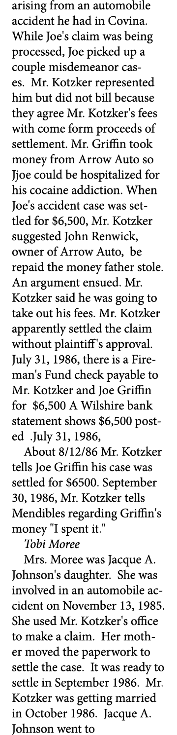 arising from an automobile accident he had in Covina. While Joe's claim was being processed, Joe picked up a couple m...