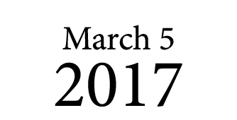 March 5 2017