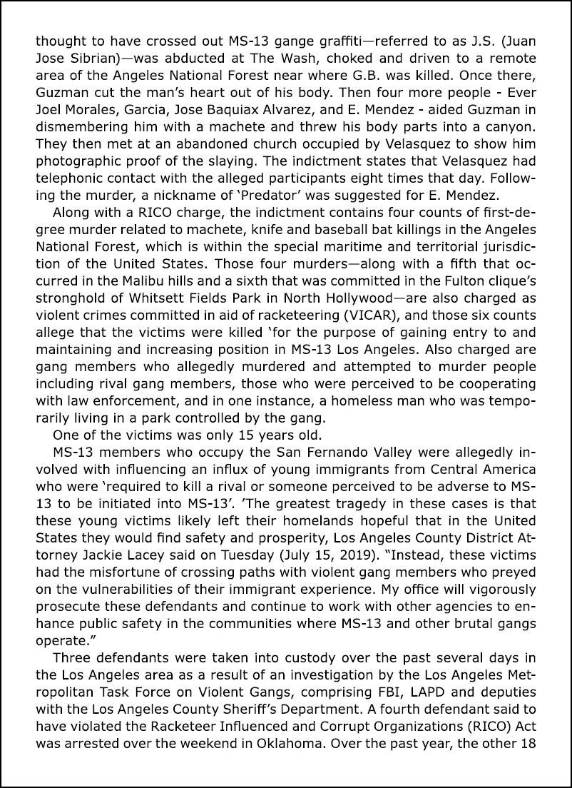 thought to have crossed out MS-13 gange graffiti—referred to as J.S. (Juan Jose Sibrian)—was abducted at The Wash, ch...