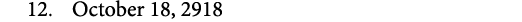  12. October 18, 2918
