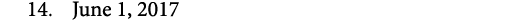  14. June 1, 2017