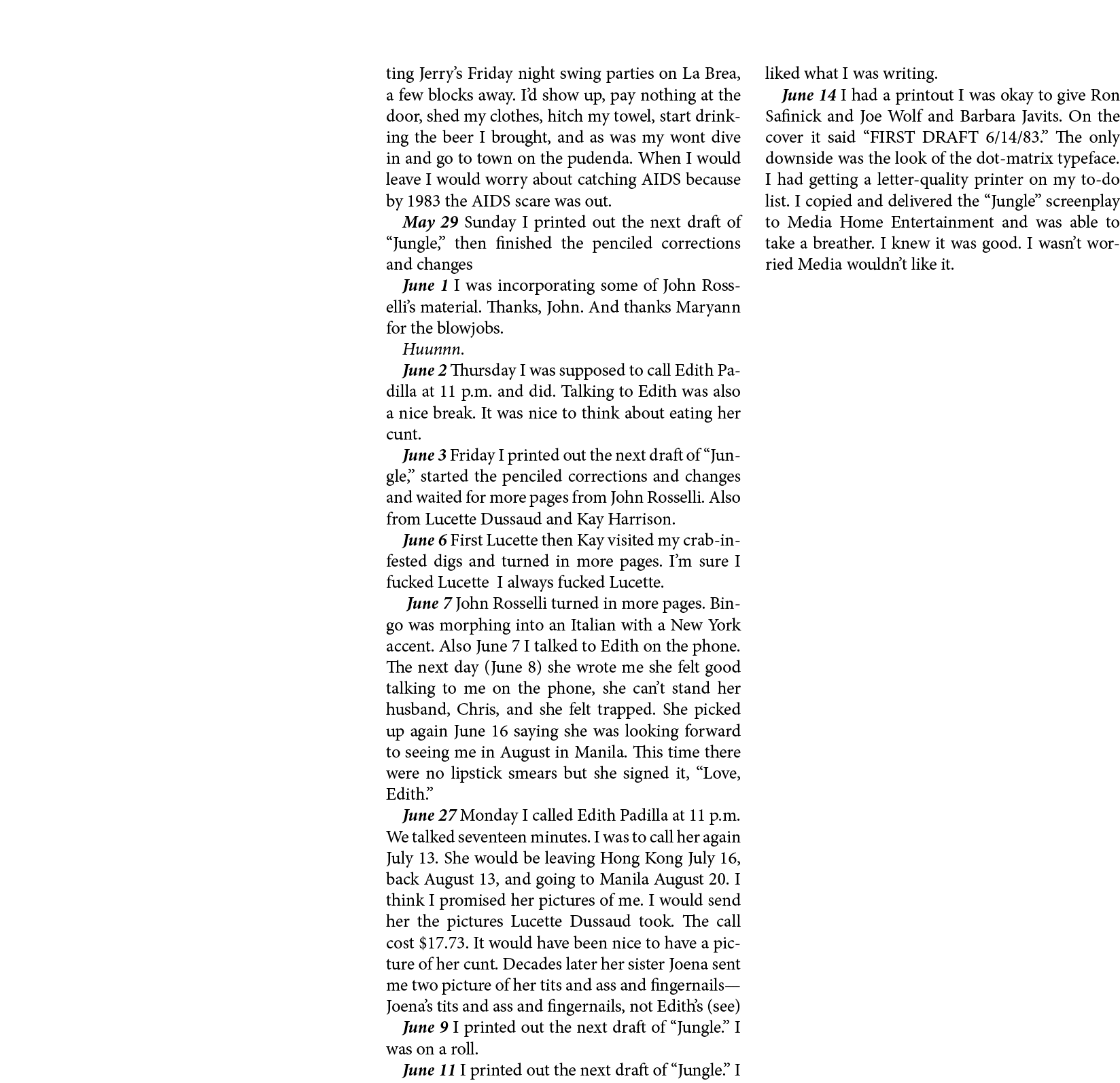ting Jerry’s Friday night swing parties on La Brea, a few blocks away. I’d show up, pay nothing at the door, shed my ...