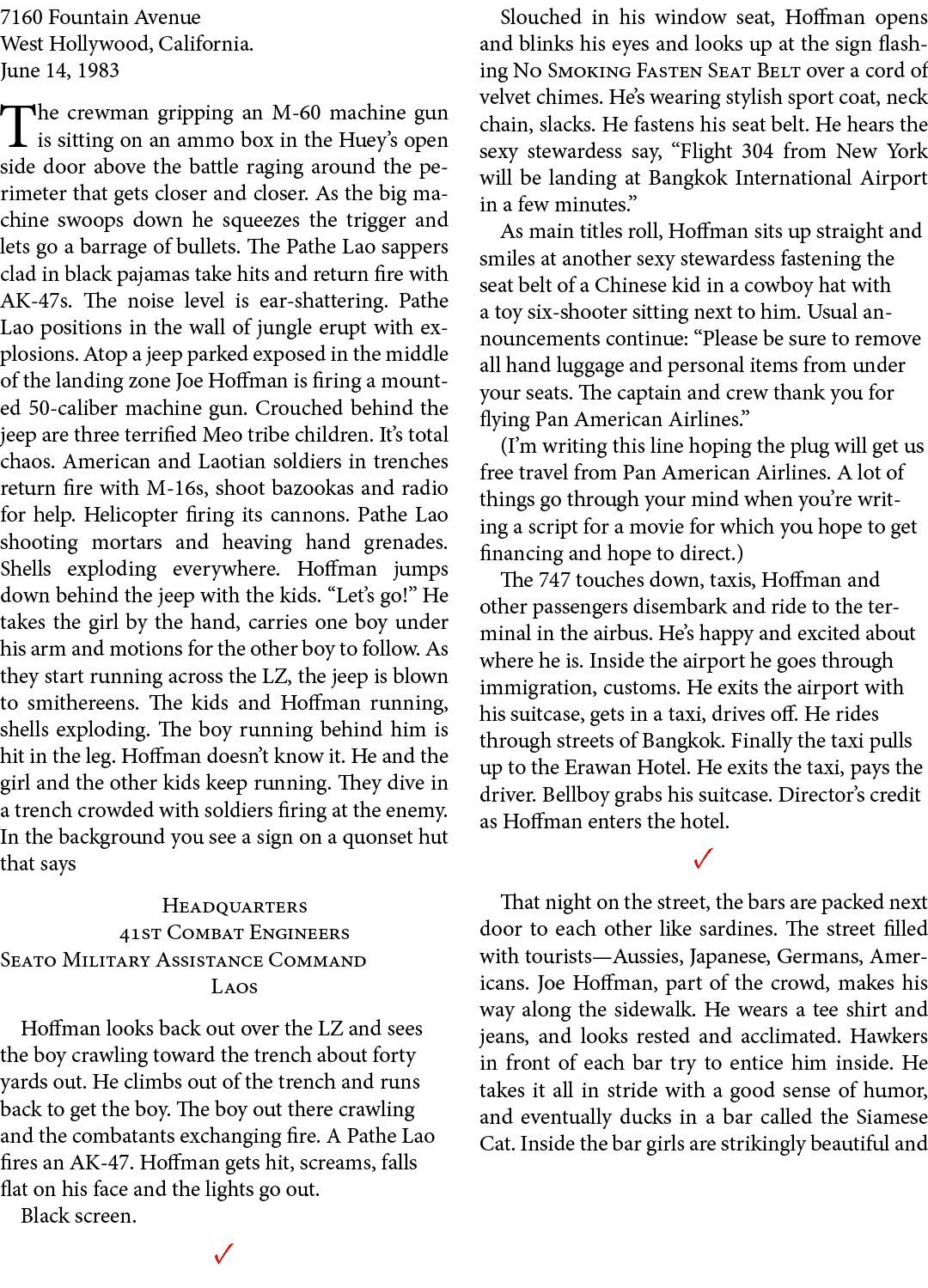 7160 Fountain Avenue West Hollywood, California. June 14, 1983 The crewman gripping an M 60 machine gun is sitting on...