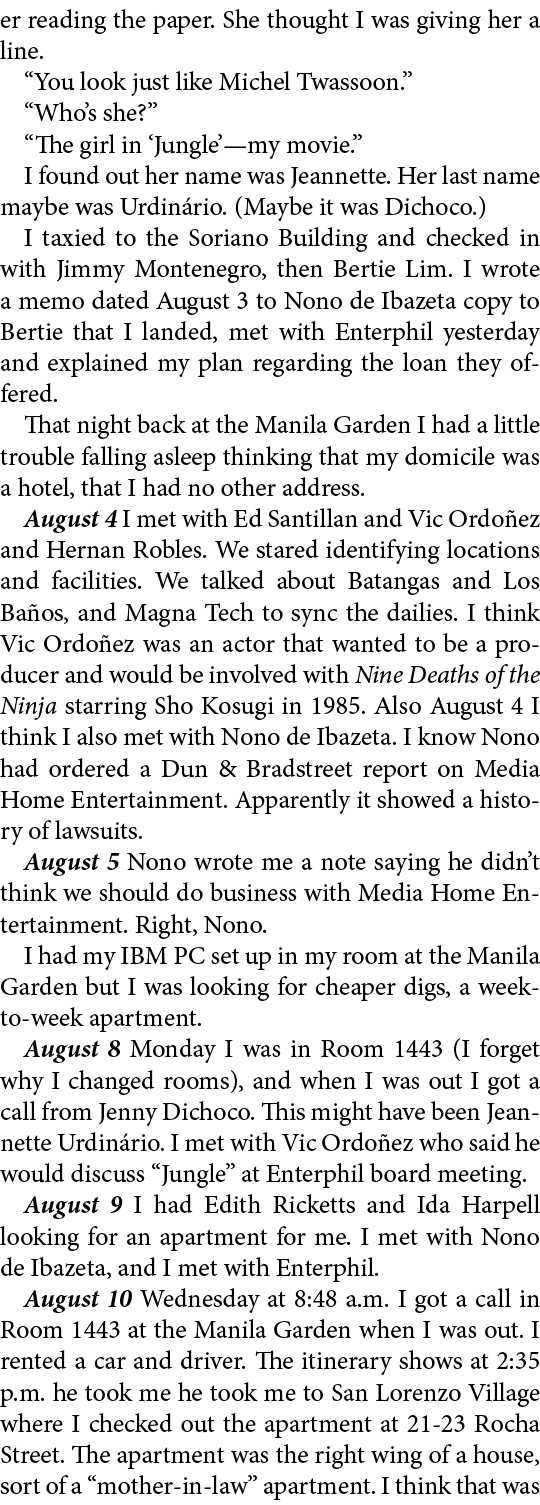 er reading the paper. She thought I was giving her a line. “You look just like Michel Twassoon.” “Who’s she?” “The gi...