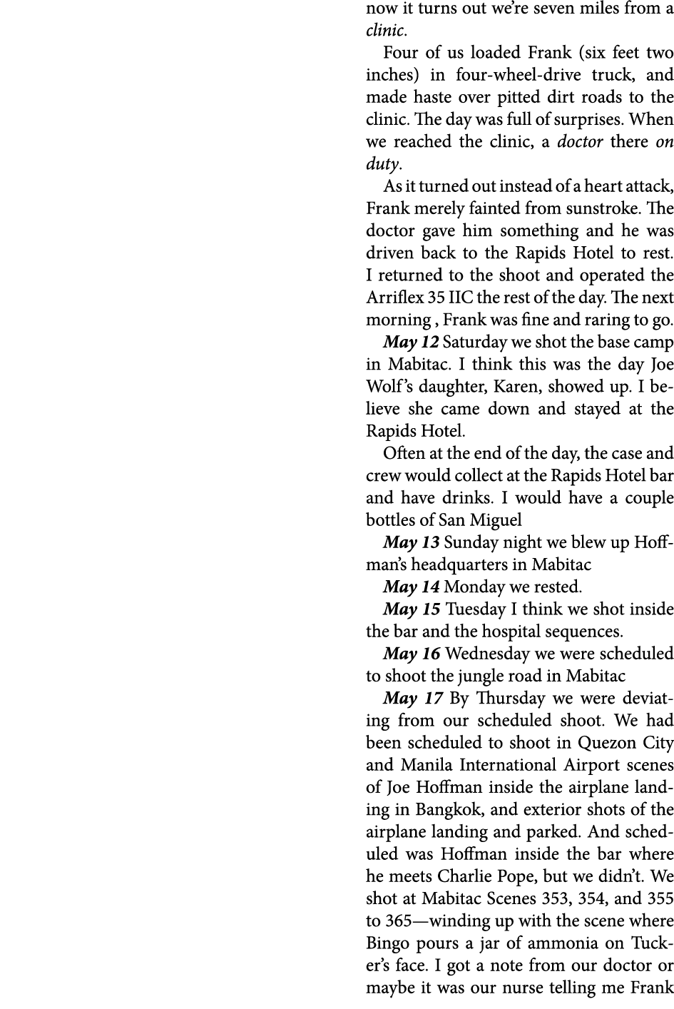now it turns out we’re seven miles from a clinic. Four of us loaded Frank (six feet two inches) in four wheel drive t...