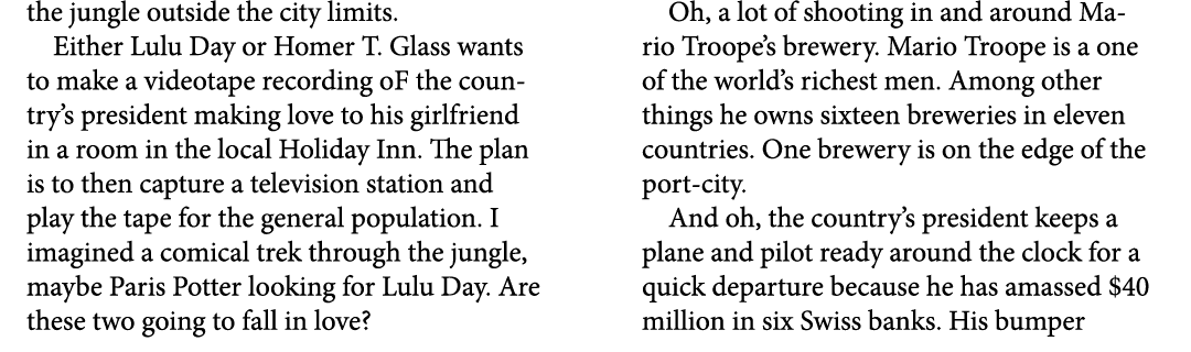 the jungle outside the city limits. Either ﻿Lulu Day or ﻿Homer T. Glass wants to make a videotape recording oF the co...