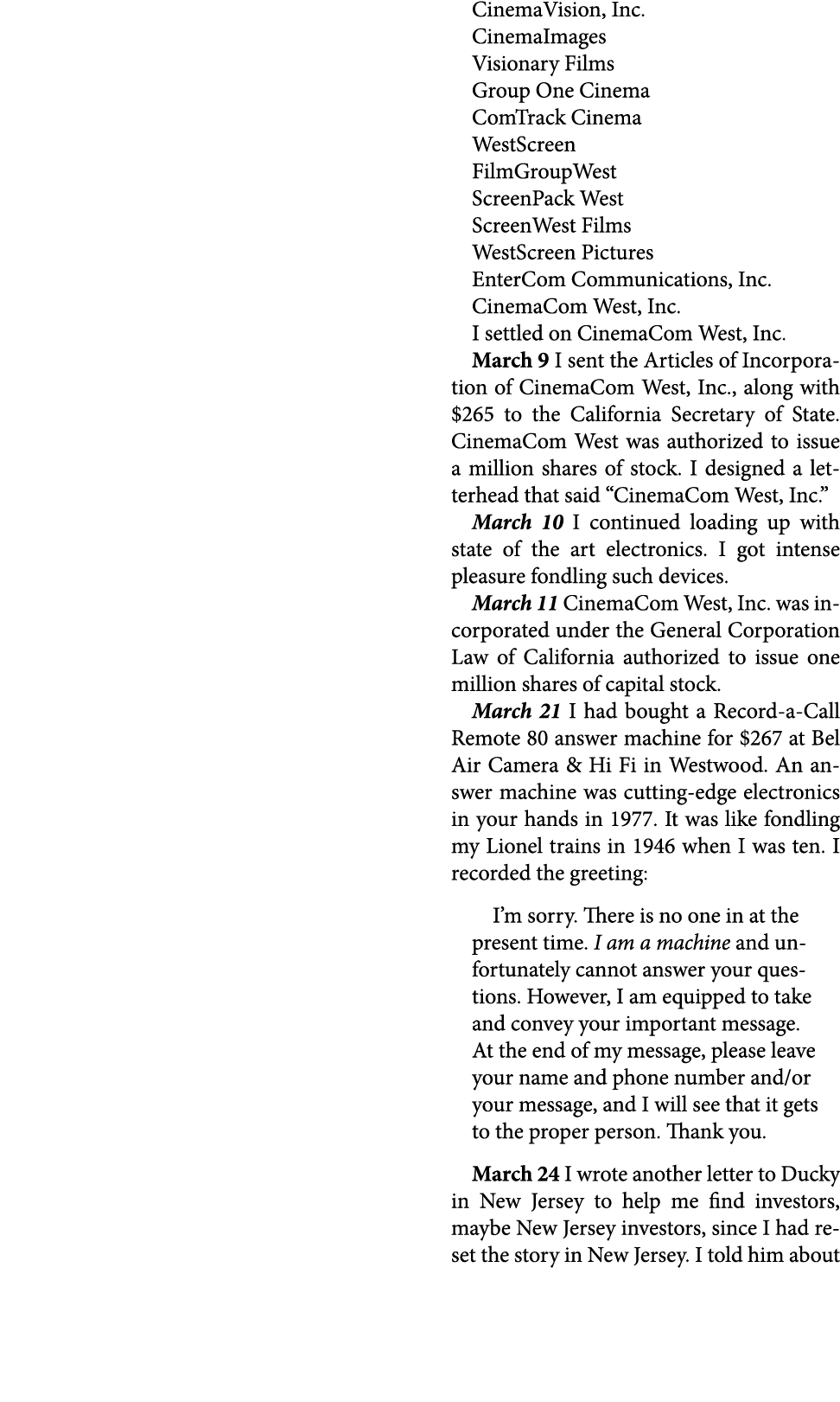 CinemaVision, Inc. CinemaImages Visionary Films Group One Cinema ComTrack Cinema WestScreen FilmGroupWest ScreenPack ...