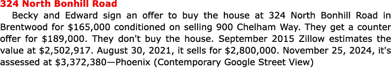 324 North Bonhill Road Becky and Edward sign an offer to buy the house at ﻿324 North Bonhill Road in Brentwood for $...