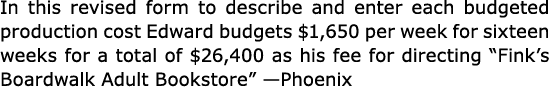 In this revised form to describe and enter each budgeted production cost Edward budgets $1,650 per week for sixteen w...