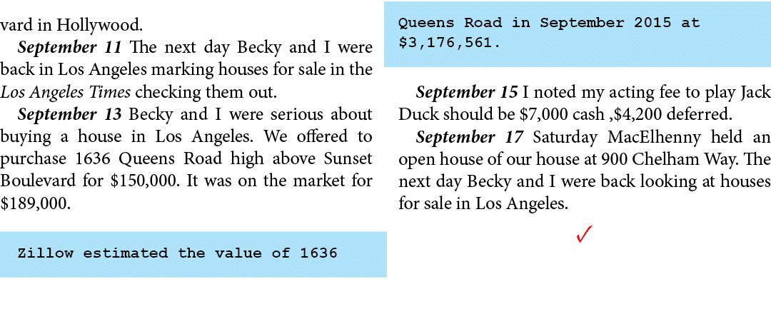 vard in Hollywood. September 11 The next day Becky and I were back in ﻿Los Angeles marking houses for sale in the ﻿Lo...