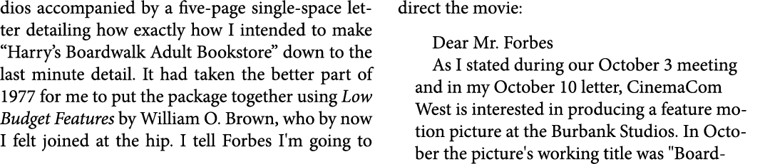 dios accompanied by a five page single space letter detailing how exactly how I intended to make “Harry’s Boardwalk A...