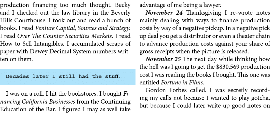 production financing too much thought. Becky and I checked out the law library in the ﻿Beverly Hills Courthouse. I to...