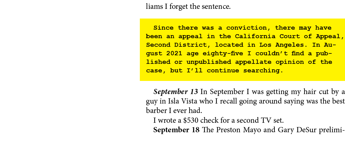 liams I forget the sentence. Since there was a conviction, there may have been an appeal in the ﻿California Court of ...