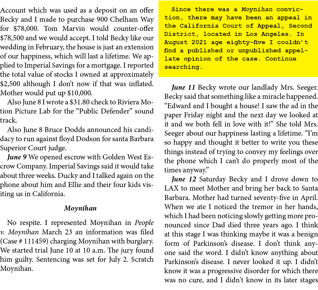 Account which was used as a deposit on an offer Becky and I made to purchase ﻿900 Chelham Way for $78,000. Tom Marvin...