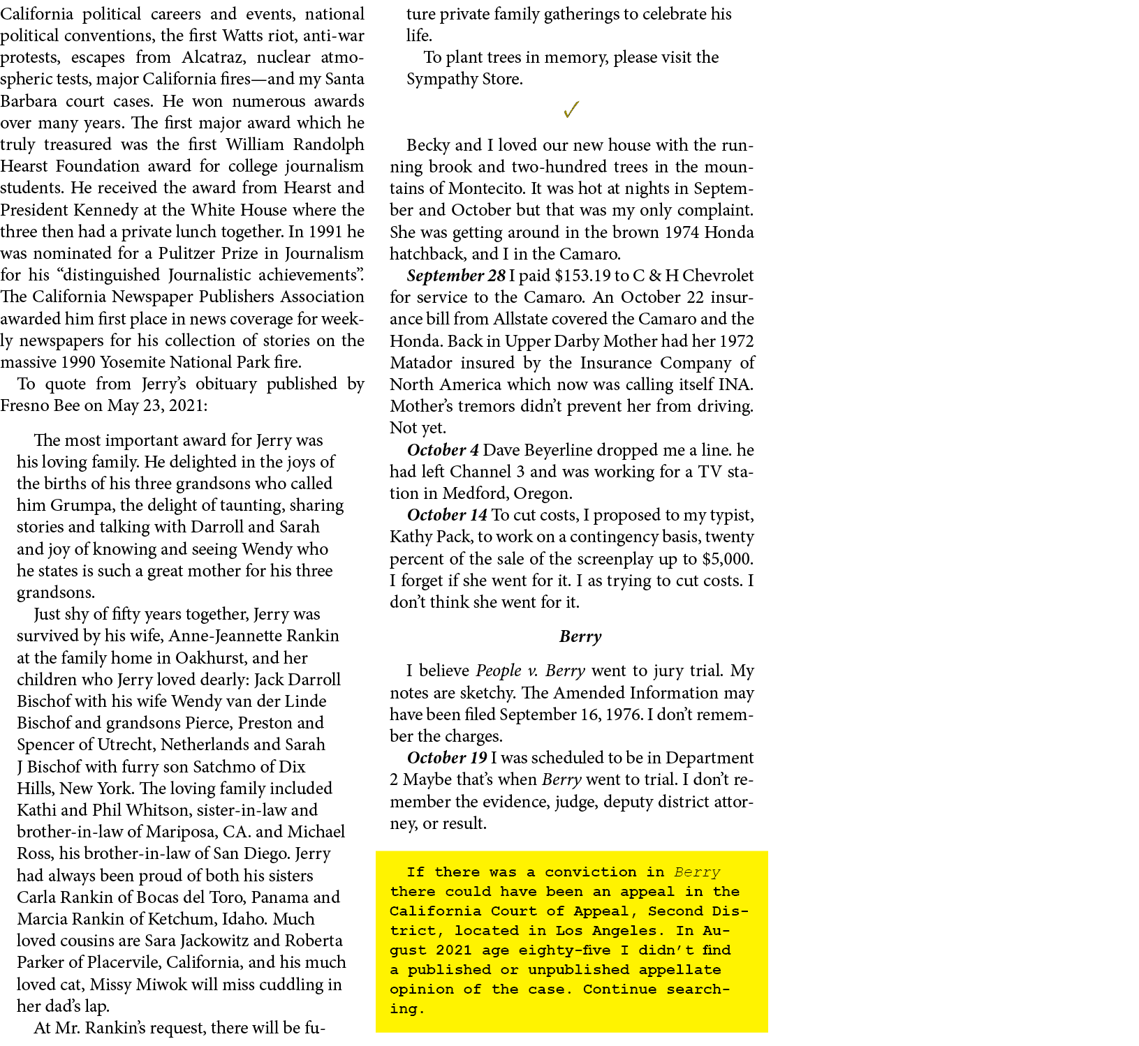 California political careers and events, national political conventions, the first Watts riot, anti war protests, esc...