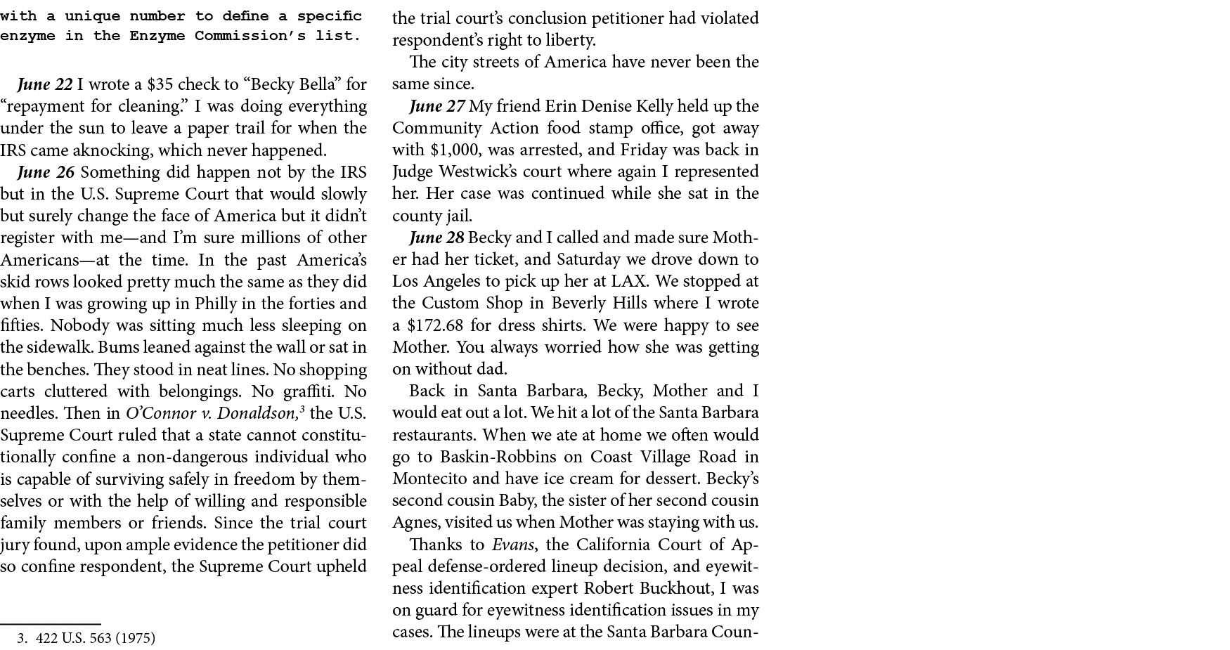 with a unique number to define a specific enzyme in the Enzyme Commission’s list. June 22￼ I wrote a $35 check to “Be...