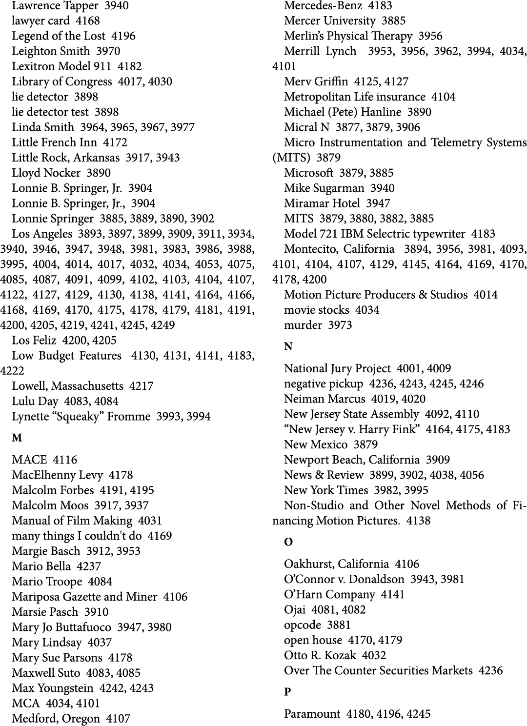 Lawrence Tapper 3940 lawyer card 4168 Legend of the Lost 4196 Leighton Smith 3970 Lexitron Model 911 4182 Library of ...