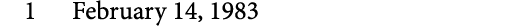 1 February 14, 1983