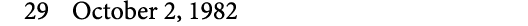 29 October 2, 1982