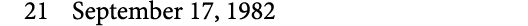 21 September 17, 1982
