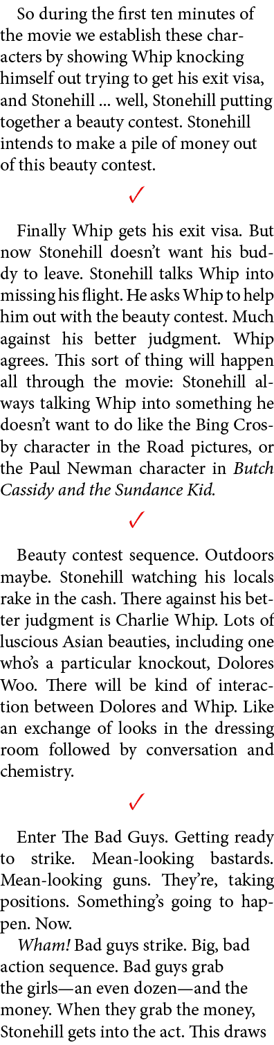 So during the first ten minutes of the movie we establish these characters by showing Whip knocking himself out tryin...