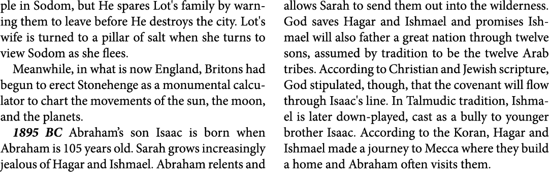ple in ﻿Sodom, but He spares ﻿Lot's family by warning them to leave before He destroys the city. ﻿Lot's wife is turne...