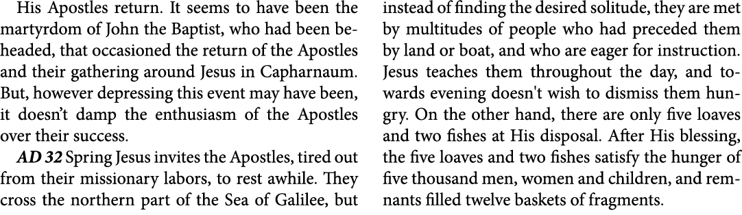 His Apostles return. It seems to have been the ﻿martyrdom of ﻿John the Baptist, who had been beheaded, that occasione...